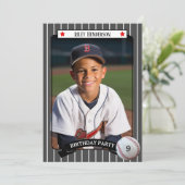 Foto Trading Kaart Baseball Verjaardagsfeest (Staand voorkant)