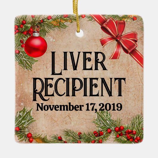  foto Transplant Recipient Kerstmis Keramisch Ornament (Voorkant)