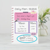 Foto Trendy Daily Planner Modern Chic Birthday Kaart (Staand voorkant)