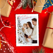 Foto Trendy Minimalist Plaid Gingham Xmas tree Feestdagenkaart