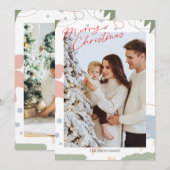 Foto Trendy Minimalistische Boho Sneeuw Kerstboom Feestdagenkaart (Voorkant / Achterkant)