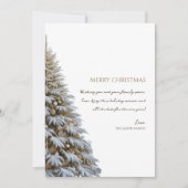 Foto Trendy minimalistische sneeuw kerstboom Feestdagenkaart (Voorkant)