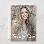 Foto Trendy Pink 21st Birthday Party Kaart (Voorkant)