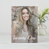 Foto Trendy Pink 21st Birthday Party Kaart (Staand voorkant)