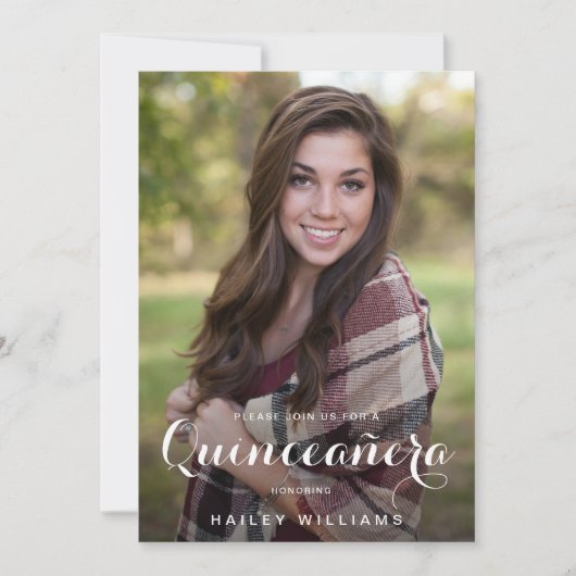 Foto Trendy Pink Quinceañera Birthday Party Kaart (Voorkant)