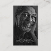 Foto Tribute Remembrance Funeral Memorial Kaart Visitekaartje (Voorkant)