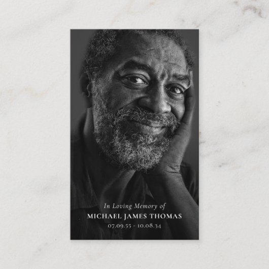 Foto Tribute Remembrance Funeral Memorial Kaart Visitekaartje (Voorkant)