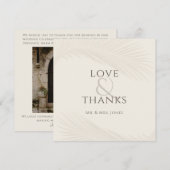 Foto Tropical Leaf Wedding Flat Dank u kaart (Voorkant / Achterkant)