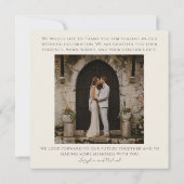 Foto Tropical Leaf Wedding Flat Dank u kaart (Achterkant)