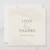 Foto Tropical Leaf Wedding Flat Dank u kaart (Voorkant)