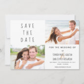 Foto Tropical Palm Leaves Blue Bewaar de datum Kaart (Voorkant)