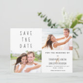 Foto Tropical Palm Leaves Blue Bewaar de datum Kaart (Staand voorkant)