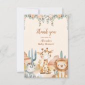 Foto Tropisch Oerwoud Safari Dieren Jongen Baby Sh Bedankkaart (Voorkant)