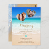 FOTO Tropisch Strand Harten Zand Zee Bewaar de Dat Briefkaart (Voorkant / Achterkant)