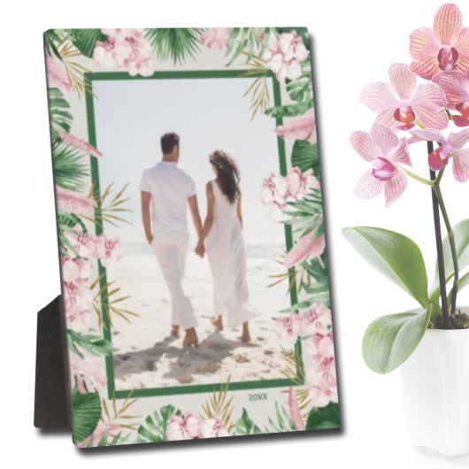 Foto tropische Floral Border Frameless Fotoplaat