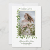 Foto Tropische takken & Witte bloemen Afstuderen Kaart (Voorkant)