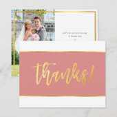 FOTO TROUW BEDANKT modern koraal roze goud (Voorkant / Achterkant)