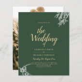 Foto Trouw Uitnodiging JUNIPER GREEN Modern (Voorkant / Achterkant)