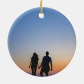 Foto trouw uitnodiging Kerstmis Keramisch Ornament (Achterkant)