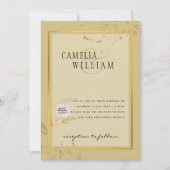 Foto Trouw Uitnodiging QRCode RSVP Goud Geel (Voorkant)