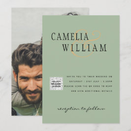 Foto Trouw Uitnodiging QRCode RSVP Salie Groen