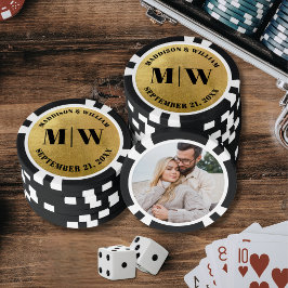 Foto trouwgunst geschenk goud poker chips