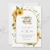 Foto trouwkaart met zonnebloemen kaart (Voorkant)