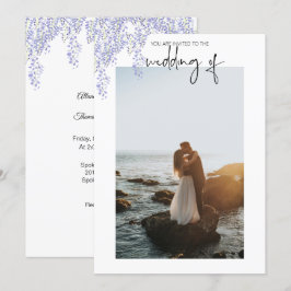 Foto trouwkaart Paarse Wisteria Save The Date