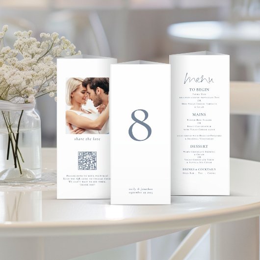 Foto Trouwmenu Tafel Geen Blauwe Tekst Trifold