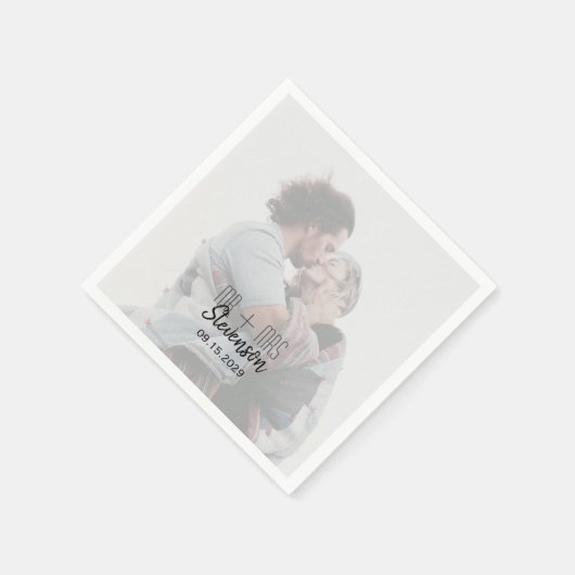 Foto Trouwservetten met datum Servet (Hoek)