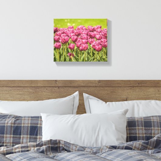 Foto Tulps Field Flower Canvas Afdruk (Insitu (Slaapkamer))