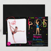 Foto turnverjaardagsuitnodiging meisje salto kaart (Voorkant / Achterkant)