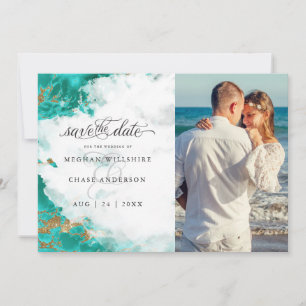 Foto Turquoise Waterverf Geode BarefootBride™