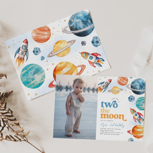 Foto Twee de Maan Raket Uitnodiging