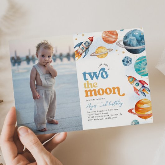 Foto Twee de Maan Raket Uitnodiging