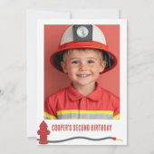 Foto twee De Reddingsbrandweerauto 2e verjaardag Kaart (Achterkant)