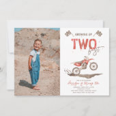Foto TWEE Fast Dirt Bike Verjaardag uitnodiging (Voorkant)