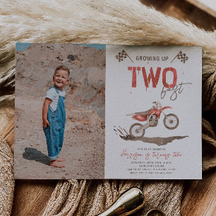 Foto TWEE Fast Dirt Bike Verjaardag uitnodiging