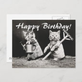  Foto Twee Katten Tuinieren Briefkaart (Voorkant / Achterkant)