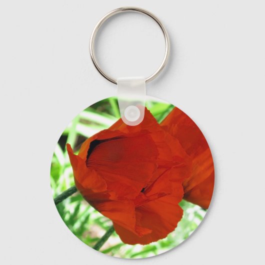 Foto twee Oriental Poppies Flower Sleutelhanger (Voorkant)