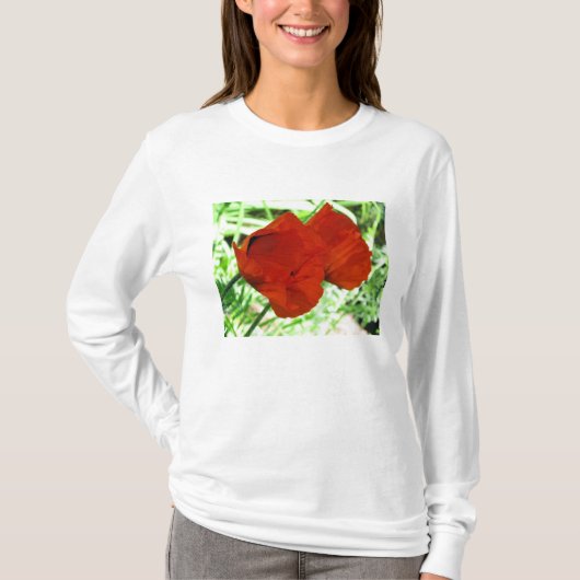 Foto twee Oriental Poppies Flower T-shirt (Voorkant)