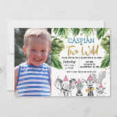 Foto Twee Wild Safari 2e verjaardagsfeest Kaart (Voorkant)