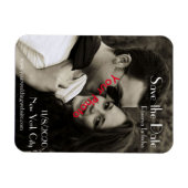 Foto Tweetalig Chic Sla de datummagneet op Magneet (Horizontaal)