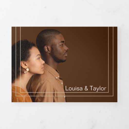 Foto tweetalige huwelijksuitnodiging - alles in éé drieluik uitnodiging (Cover)