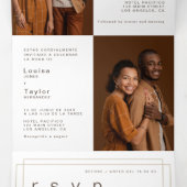 Foto tweetalige huwelijksuitnodiging - alles in éé drieluik uitnodiging (Binnenkant midden)