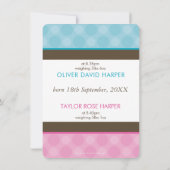 FOTO TWINS GEBOORTE AANKONDIGING schattig jongen + (Achterkant)