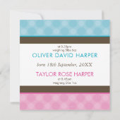 FOTO TWINS GEBOORTE AANKONDIGING schattig jongen + (Achterkant)