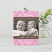 FOTO TWINS GEBOORTE AANKONDIGING schattige baby me (Staand voorkant)