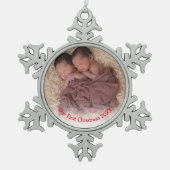 Foto Twins Red Babys, eerste kerstdag Tin Sneeuwvlok Ornament (Voorkant)