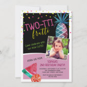 Foto Two-tti Frutti Waterverf 2e verjaardagsfeestj Kaart (Voorkant)